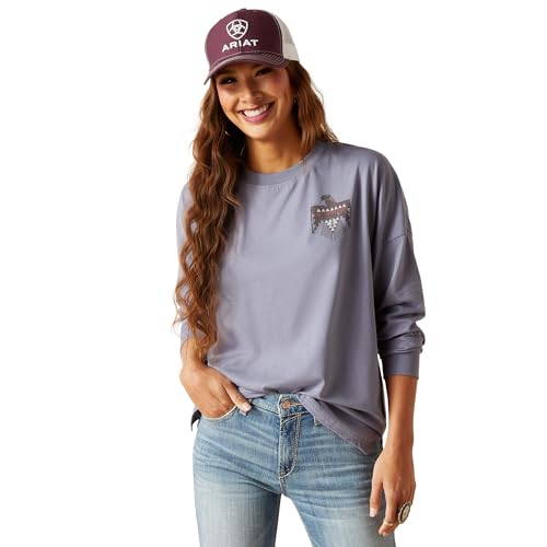 ARIAT Damen WMS Thunderbird Ls Tshrt Grau Hemd, Folkstone Grey, Groß von ARIAT