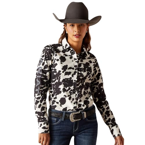 ARIAT Damen Wrinkle Resist Team Kirby Stretch Shirt, Kuh, Mittel von ARIAT