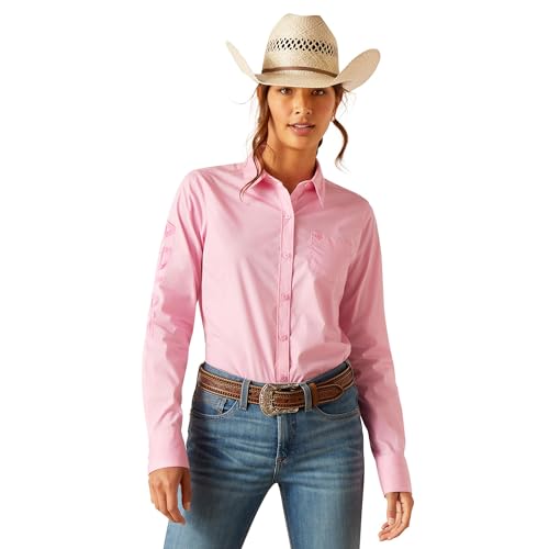 ARIAT Damen Wrinkle Resist Team Kirby Stretch Shirt, Prism Pink, Klein von ARIAT