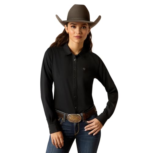 Ariat Damen Kirby Pro Shirt mit Lavendelstreifen, Schwarz, XX-Large von ARIAT