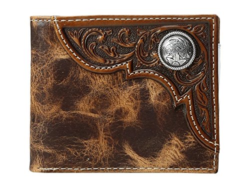 ARIAT Herren Distressed Corner Over Circle Trifold Wallet Geldbrse, Hellbraun, Einheitsgröße von ARIAT