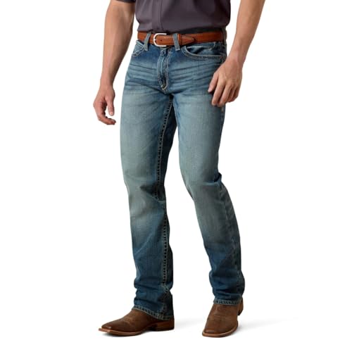 ARIAT Herren M4 Low Rise Stretch Shoreway stapelbar Straight Leg Jeans - Blau - 40W / 30L von ARIAT