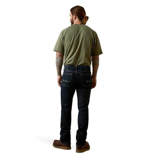 Ariat Herren Rebar M7 Slim Durastretch Basic stapelbare geradem Bein Jeans, Blackstone, 36W / 38L von Ariat