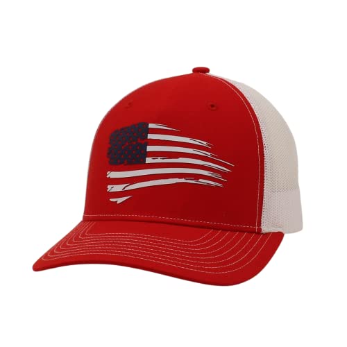 ARIAT Herren Rot Snapback Distressed USA Flag Patch Cap, rot, Einheitsgröße von ARIAT