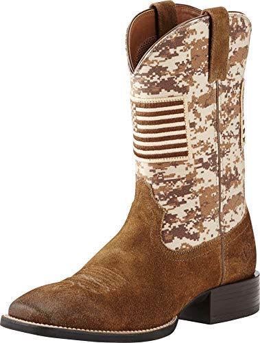 Ariat Herren Sport Patriot Westernstiefel, Antikes Mokka-Wildleder/Sand Camo Print, 43 EU Weit von Ariat