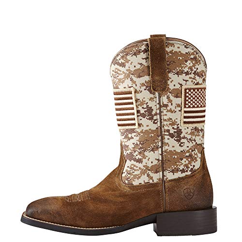 ARIAT Herren Sport Patriot Westernstiefel, Schwarzes Deertan/schwarzes Camouflage-Druck, 44 EU von ARIAT