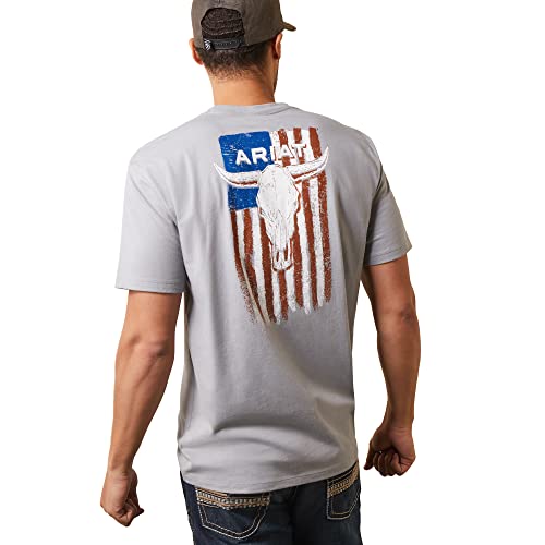 ARIAT Herren-T-Shirt mit Totenkopf-Flagge, Stone Heather, XL von ARIAT