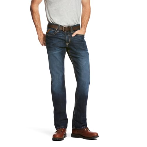 ARIAT Männer Rebar M4 Relaxed Durastretch Basic Boot Cut Jeans, Blue Haze (Blau), 40 von ARIAT