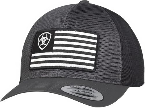 ARIAT Men's Black Charcoal Flexfit USA Flag Patch Cap von ARIAT