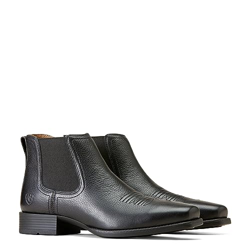 ARIAT Men's Booker Ultra Square Toe Western Boot, Black Deertan, 10.5 von ARIAT