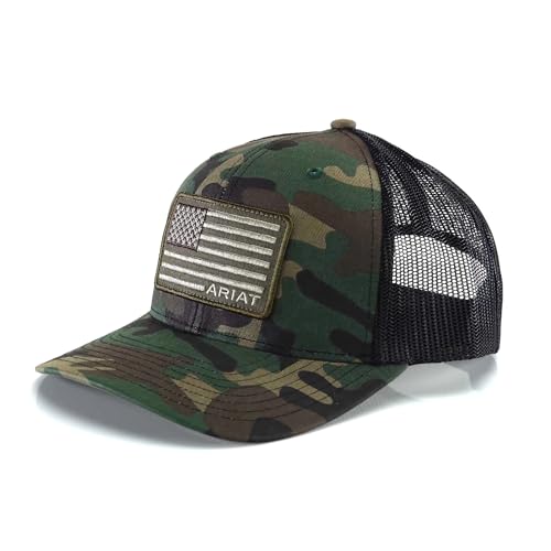 ARIAT Men's Camo Snap Back Embroidered USA Flag Cap von ARIAT