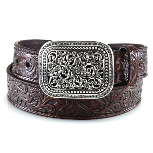 ARIAT Women's Rhinestones Embossed Leather Belt, Brown, 2X-Large von ARIAT