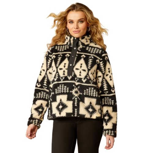 Ariat Damen Berber Snap Front Sweatshirt, Winslow Southwest Print, XXL von Ariat