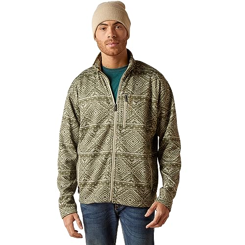 Ariat Herren MNS Cldwll FLL Zip SWTR OLV Lf SW Pullover, Olive Leaf Southwest, XX-Large von Ariat