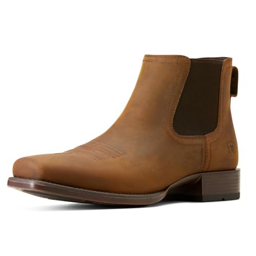 Ariat Men's Booker Ultra Square Toe Western Boot - Oily Distressed Tan, 11.5 Medium von ARIAT