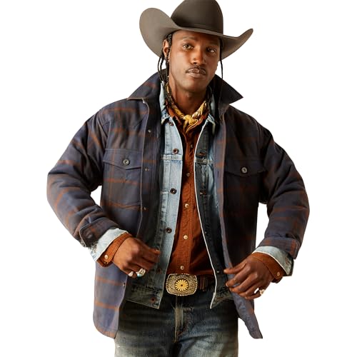 ARIAT Men's Yellowstone Midnight Fair Quilted Shirt Jacket, Navy von ARIAT