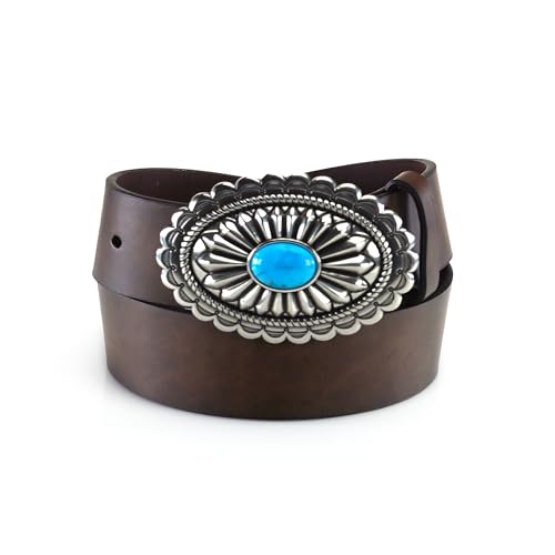 Ariat Women's Distinctive Oval with Turquoise Belt,Brown,XL von ARIAT