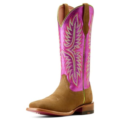 Ariat Women's Frontier Calamity Jane Western Boot, Electric Raspberry/Dijon Roughout, 8 von ARIAT