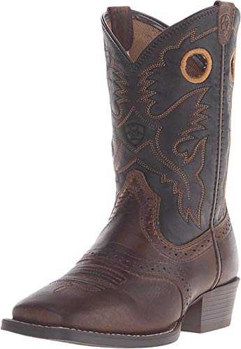 Kids' Roughstock Western Cowboy Boot, Distressed Brown/Black, 1 M US Little Kid von ARIAT