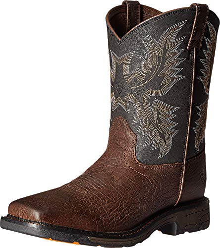 Kids' Workhog Wide Square Toe Western Cowboy Boot, Bruin Brown, 4 M US Big Kid von ARIAT