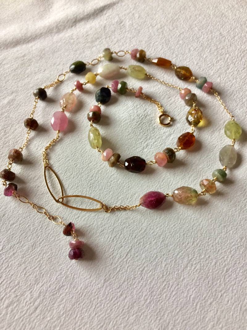14K Gold Filled Halskette, Kostbarer Feiner Schmuck, Turmalin Armband, Perlen, Drahtgewickelter Schmuck 14K Gold Filled Halskette, Kostbarer Feiner Schmuck, Turmalin Armband, Perlen, Drahtgewickelter Schmuck von ARIESfirenze