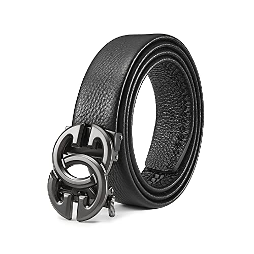 ARIMIA Genuine Leather Fashion black Ratchet Belts for Mens Full Grain Soft Leather Belt Strap Size - 1.5" wide Adjustable length (Black, Adjustable from 26" to 48" Waist) von ARIMIA