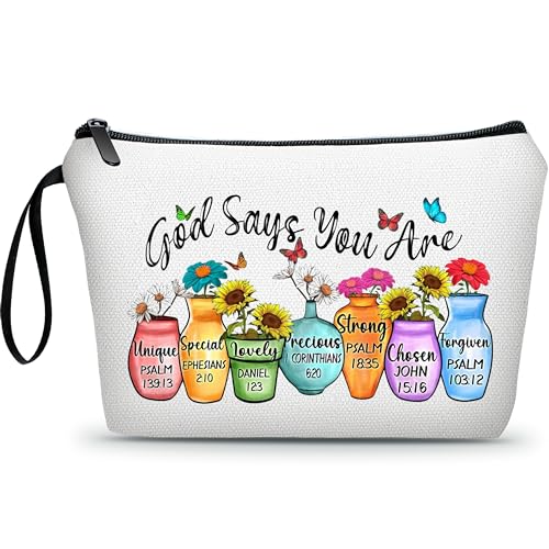 ARIOSEY Christliche Geschenke für Frauen, "God Says You Are" Kosmetiktasche, Bibelstudium, Bibelzubehör, Make-up-Tasche für Geldbörse, Bibeltaschen für Frauen, Glaubens-basierte Geschenke, god211 von ARIOSEY