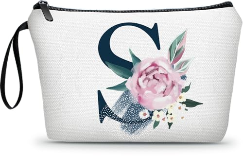 ARIOSEY Monogrammierte Make-up-Tasche, Initialen-Kosmetiktasche, Geschenke für Frauen, einzigartiges Geschenk für Schwester, Geburtstag, werdende Braut, Teenager-Geschenkideen, Mädchen, Geschenke für von ARIOSEY