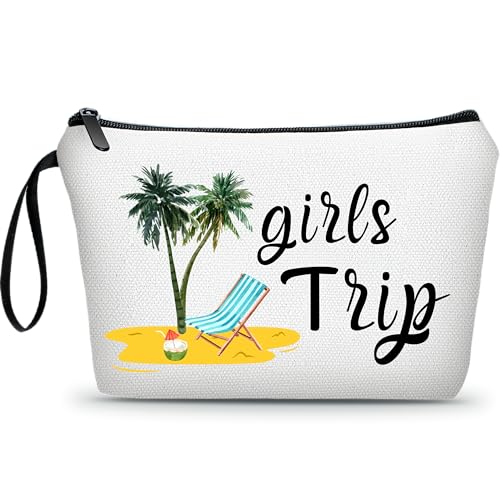 ARIOSEY Niedliche Kosmetiktasche für Mädchen, Geschenk für Strandliebhaber, Mädchenausflug, Make-up-Tasche, Brautjungfer-Make-up-Tasche, Mädchenausflug, Make-up-Tasche für Freunde, Trip3 von ARIOSEY