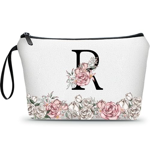 ARIOSEY Personalisierte Make-up-Tasche, Frauengeschenk zum Geburtstag, Kulturbeutel, Reisetasche, Make-up-Tasche für Geldbörse, Weihnachtsgeschenke, Geschenke für Frauen, Buchstabe R-2 von ARIOSEY