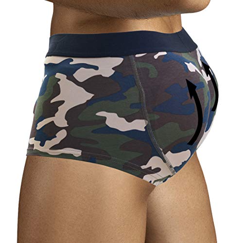 ARIUS Boxer-Unterhose mit Füllung in der hinteren Camouflage - erweitert das Volumen und die Größe vom Gesäß - Men’s Padded Buttocks - Men's Shapewear - Push UP Herren (L) von ARIUS