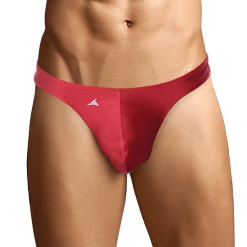 ARIUS Herren-String - Sexy Herren-String - Herren-String aus Polyamid, elastisch und atmungsaktiv mit ergonomischer Körbchenform (DE/NL/SE/PL, Alphanumerisch, L, Regular, Regular, Rot) von ARIUS