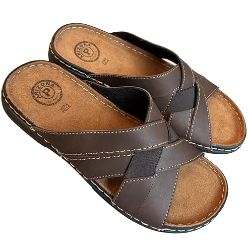 ARIZONA CIABATTE Herren DAITAN Obermaterial gekreuzte Einlegesohle weiche Unterseite aus Leder Made in Italy, T Moro, 43 EU von ARIZONA CIABATTE