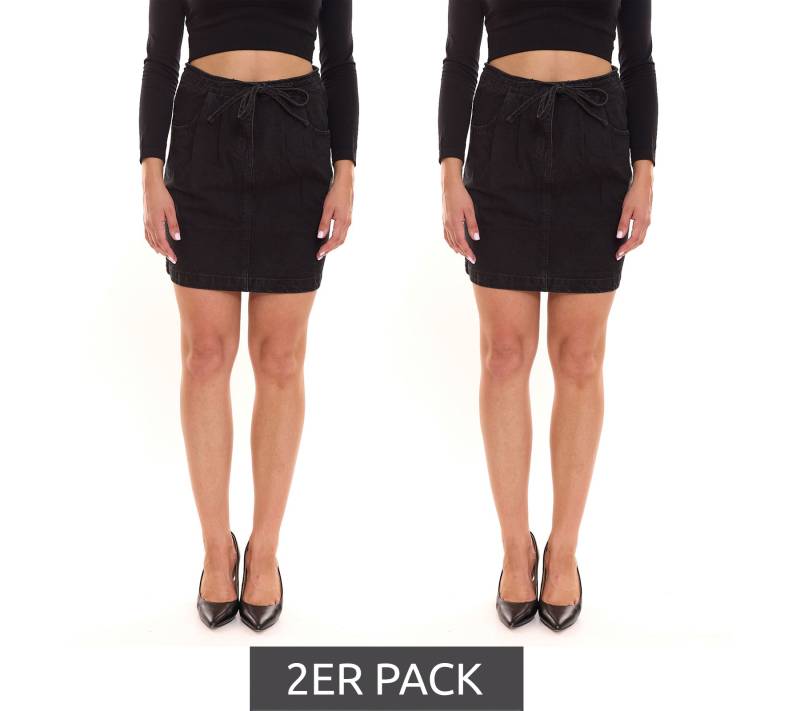 2er Sparpack Arizona Damen Denim-Rock Mini-Rock Jeans-Rock aus Baumwolle mit Taschen 82817269 Schwarz von ARIZONA