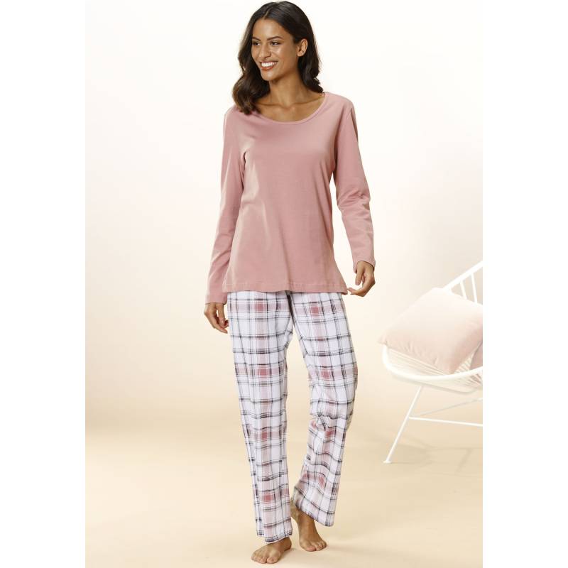 ARIZONA Damen Pyjama mauve-weiß Gr.48/50 von ARIZONA