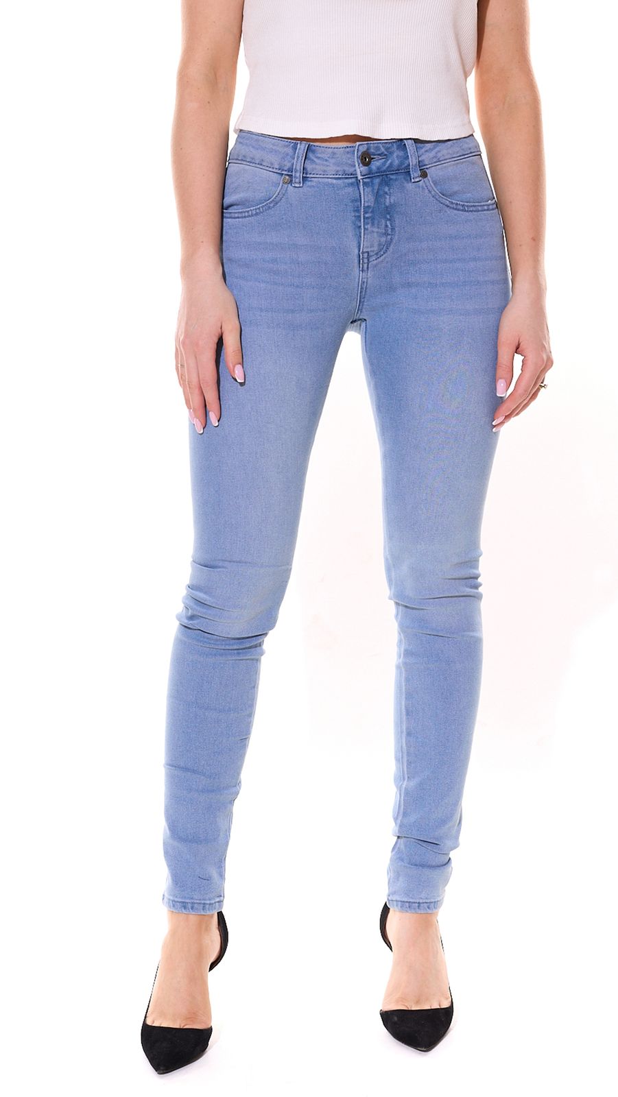 ARIZONA Damen Slim Fit Jeans Mid-Rise Röhrenjeans 10294143 Blau von ARIZONA