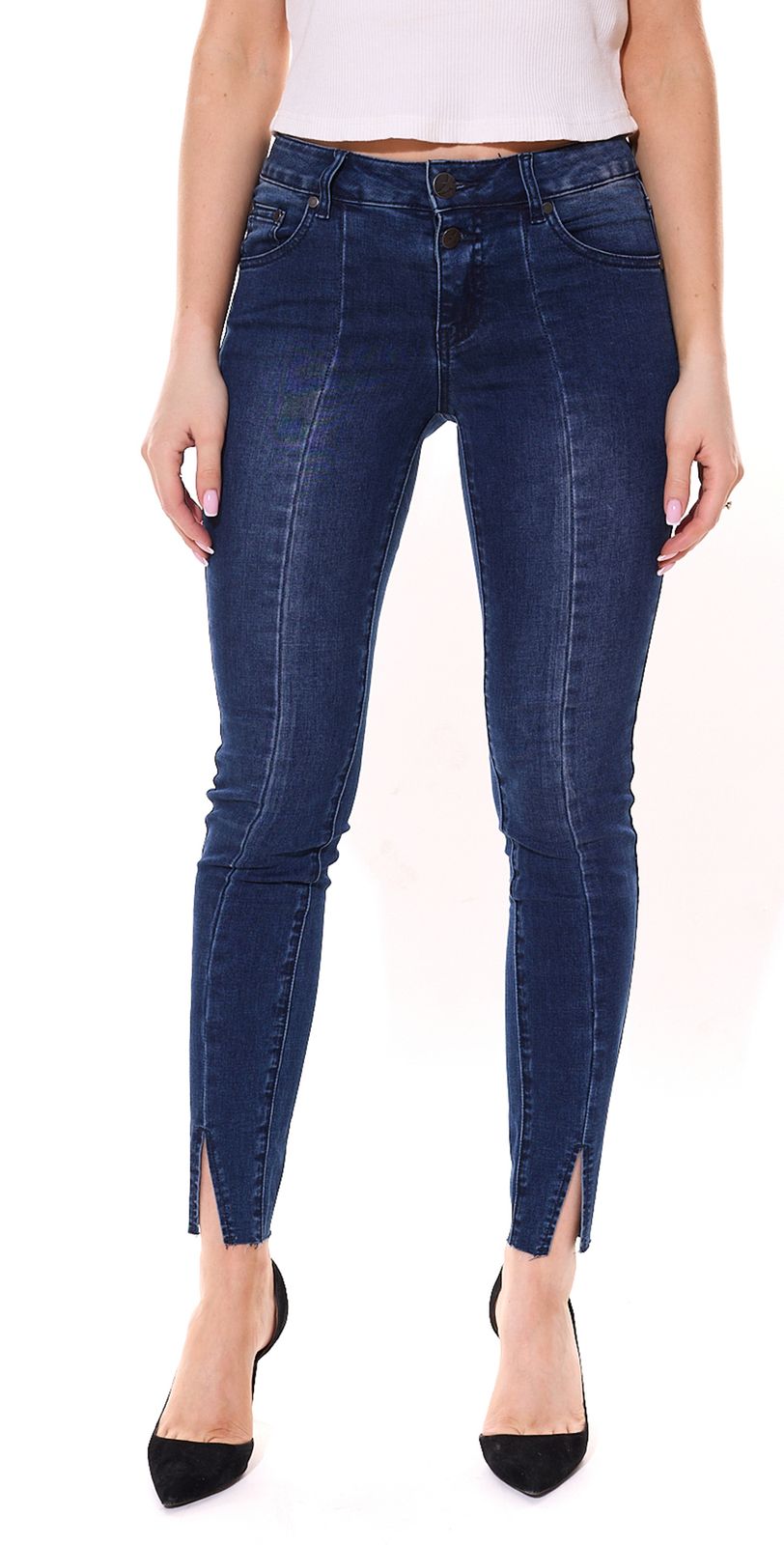 ARIZONA Damen Slim-Fit Jeans mit Deko-Naht Röhren-Jeans 98934633 Blau von ARIZONA