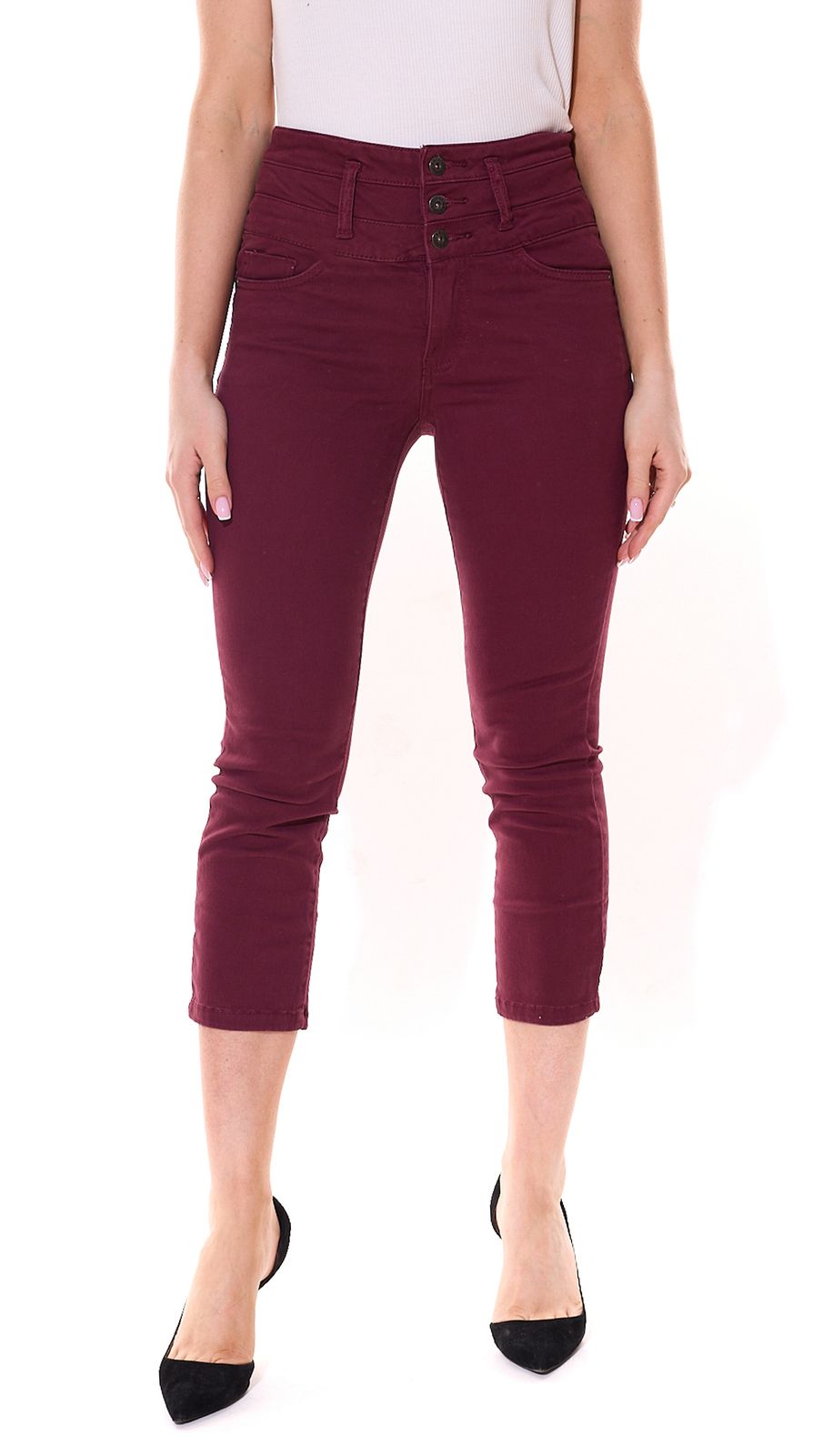 ARIZONA High Waist 7/8-Jeans stylische Damen Denim Baumwoll-Hose 27552924 Bordeaux-Rot von ARIZONA