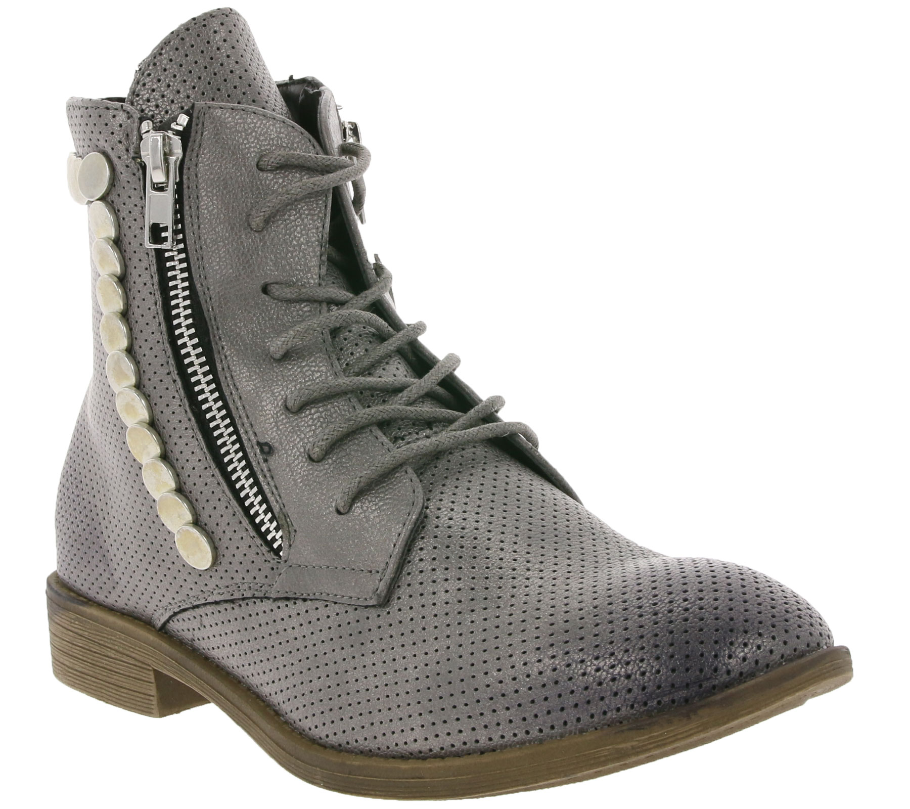 ARIZONA Schuhe Boots coole Damen Schnür-Stiefeletten Grau Used von ARIZONA