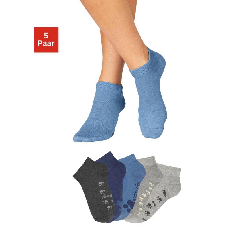 ARIZONA Sneakersocken Damen 2x Blautöne, 3x Grautöne Gr.35-38 von ARIZONA