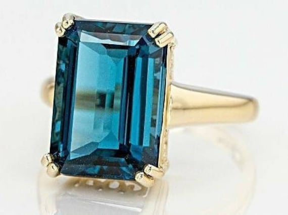 London Blue Topas Ring, Schweizer Blautopas Verlobungsring in 925 Sterling Silber Ehering Statement Ring von ARJewelsbyAR