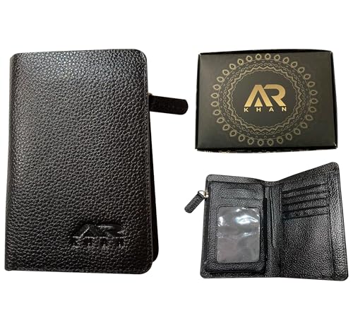 ARKHAN Leder Geldbörse Herren I 16 Fächer für Kreditkarten I Querformat I RFID-Schutz | Schwarz von ARKHAN