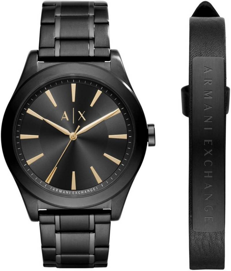 ARMANI EXCHANGE Quarzuhr AX7102, (Set, 2-tlg., mit Armband), Armbanduhr, Herrenuhr, ideal auch als Geschenk, analog von ARMANI EXCHANGE
