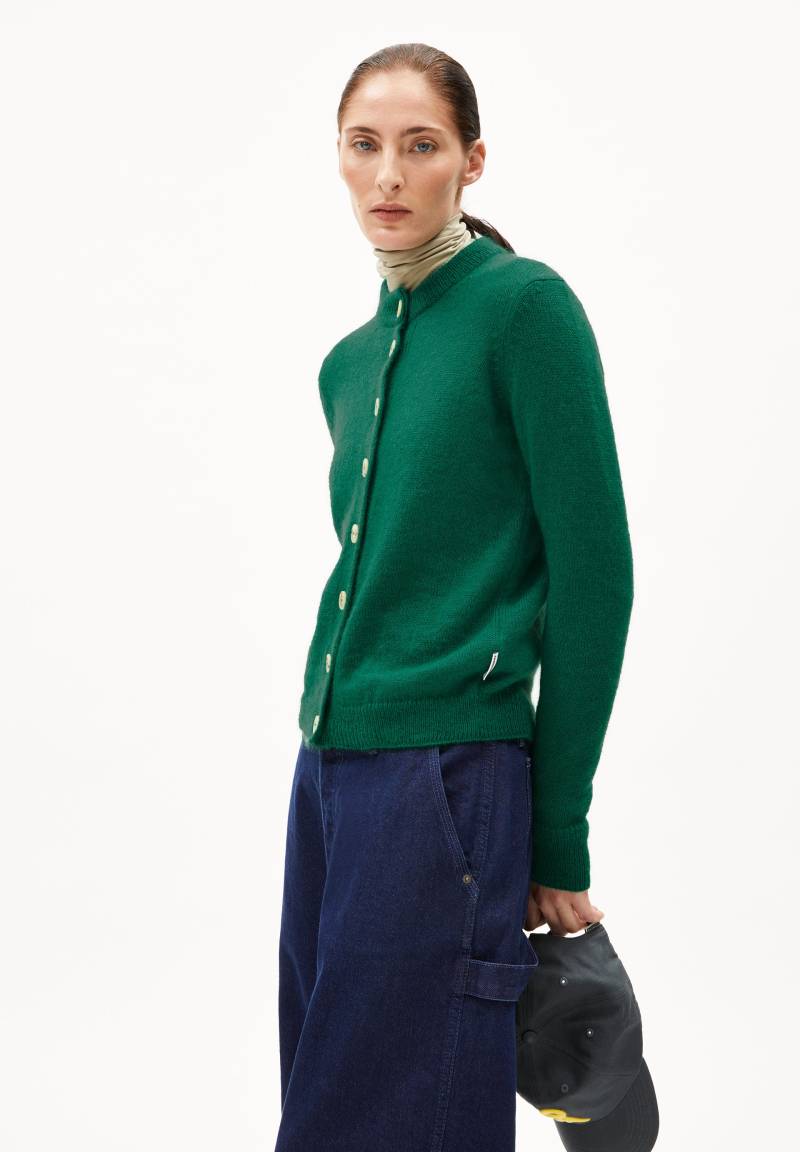 AMILDAA | emerald green Strickjacke aus Mohair-Woll Mix XS AMILDAA | emerald green Strickjacke aus Mohair-Woll Mix XS von ARMEDANGELS