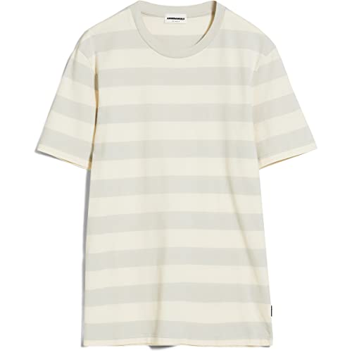 ARMEDANGELS AADONI Bold Stripes - Herren L Luna Rock-Oatmilk Shirts T-Shirt Rundhalsausschnitt Relaxed Fit von ARMEDANGELS