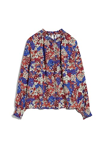 ARMEDANGELS AAGNI Marsh FLORAL - Damen Bluse Oversized Fit aus LENZING™ ECOVERO™ M Black Bluse Langarm Hochgeschlossen Oversize von ARMEDANGELS