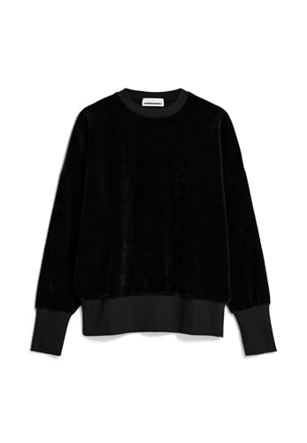 ARMEDANGELS AANNY Lou Velvet - Damen XS Black Sweat Shirts, Sweatshirts Rundhalsausschnitt Regular Fit von ARMEDANGELS