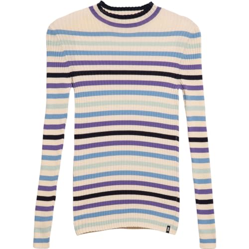 ARMEDANGELS ALAANIA Multicolor 2.0 - Damen L Oatmilk-Iceberg Blue Strick Pullover Mock-Ausschnitt Fitted von ARMEDANGELS