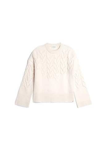 ARMEDANGELS BRUNAA Cable - Damen Pullover Oversized Fit aus Woll-Mix L Oatmilk Strick Pullover Rundhalsausschnitt Oversize von ARMEDANGELS