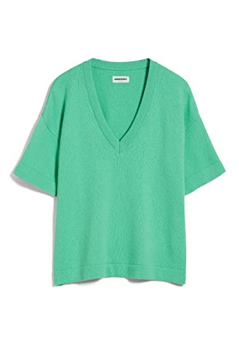 ARMEDANGELS DAVINJAA Soft - Damen Pullover Oversized Fit aus LENZING™ ECOVERO™ Mix L Bright Lime Strick Pullover V-Neck Oversize von ARMEDANGELS